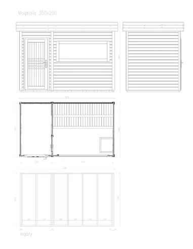 Sauna Extérieur Ulko MAGNOLIA 350x200 Sauna Extérieur Ulko MAGNOLIA 350x200